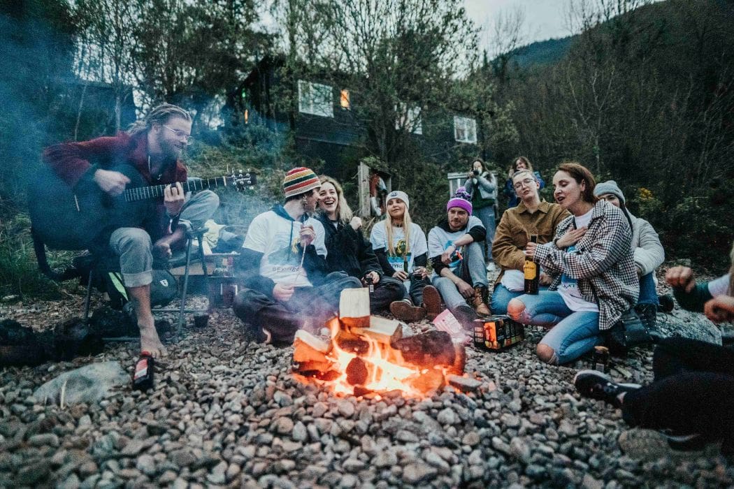 328Lochside Hostel beach bonfire